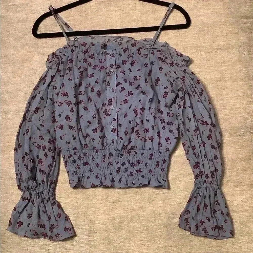 PARKER - Tori Cold Shoulder Smocked Waist Floral Blouse - Picture 2 of 4